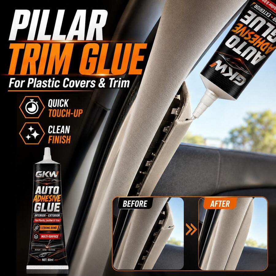 GKW Automotive Leather & Plastic Bumper Repair Glue, Hard Plastic Shell Crack & Interior Leather Peeling Seamless Bonding, Waterproof, Vibration-Resistant, High-Temperature Resistant, Strong Impact-Resistant Adhesive