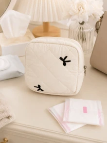 Quilted Sanitary Pad Storage Pouch, Portable Feminine Hygiene Organizer Bag For Period Essentials, Travel And Daily Use - Multicolor - View 10