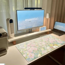 1PC Watercolor Wildflower Extended Mouse Pad, Soft Pastel Mixed Floral Field Desk Mat, Waterproof Non-Slip Stitched Keyboard Pad For Girls Study Room Desktop Decoration - Cartoon Flowers - View 4