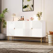 Sideboard White 160cm – Cabinet With Four Doors - 白色 - 查看 9