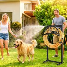 Heavy Duty Freestanding Garden Hose Holder, Detachable Metal Water Hose Storage Rack, Large Capacity Hose Stand Holds Up To 150 FT Standard Garden Hose, Stable Outdoor Pipe Organizer For Yard Patio Lawn Backyard - Upgrade 4-prong Water Hose Stand - View 10