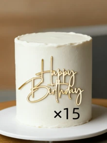 3件/9件/15件「Happy Birthday」PMMA蛋糕裝飾插牌，現代字母圖案蛋糕裝飾，適用於生日派對、聖誕節、生日禮物，蛋糕裝飾、蛋糕插牌、烘焙用品、廚房必需品、烘焙裝飾、烘焙工具 - Style N - 查看 10