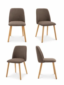 Goeurvant Modern Ergonomic Dining Chair With Curved Backrest - Set Of 2 / Set Of 4 / Set Of 6 - Mocha Brown - View 12