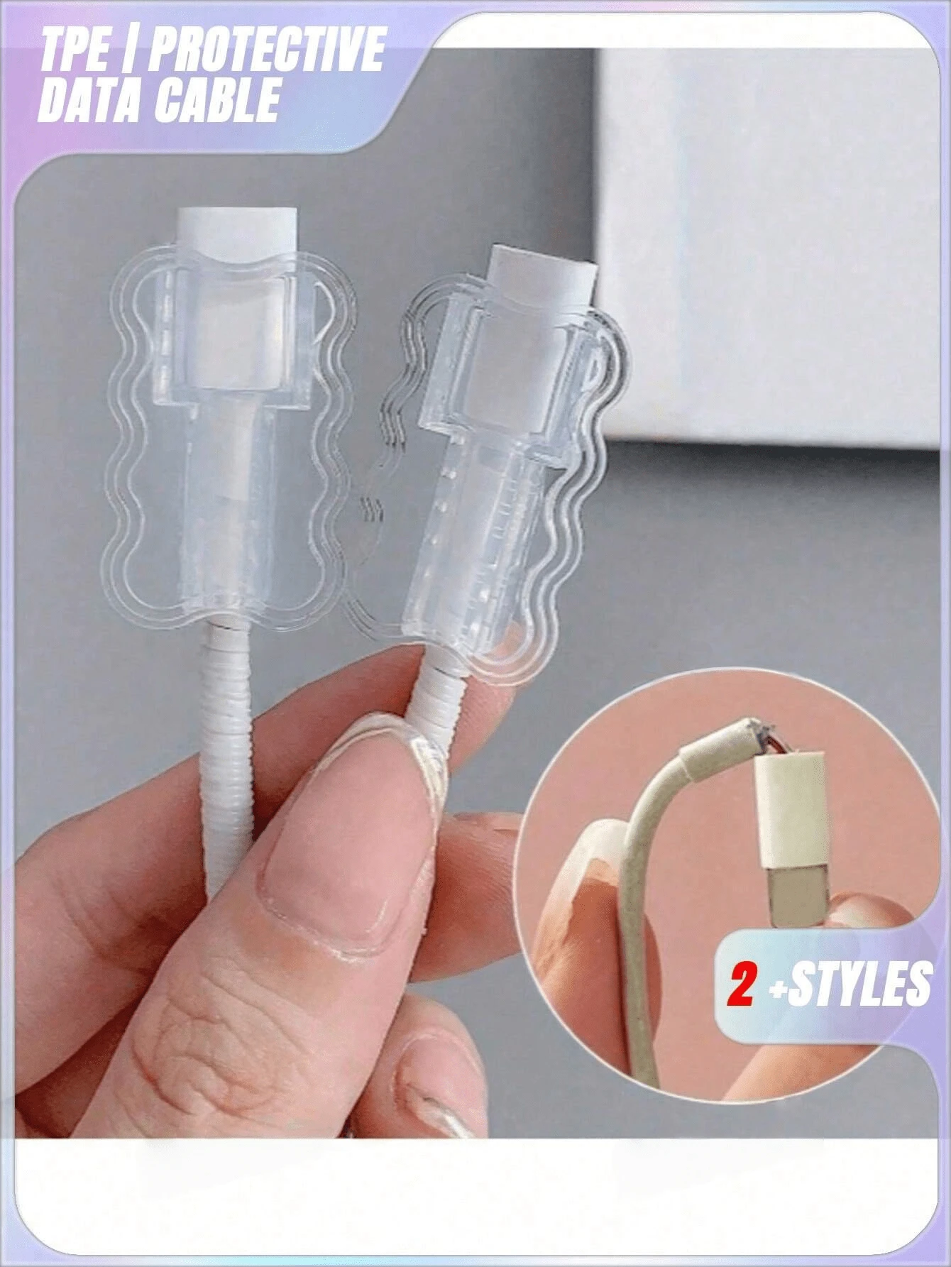 10 buah Pelindung Kabel TPU Bergelombang Premium Fleksibel dan Tahan Lama, Selongsong Pelindung Kabel Berkualitas Tinggi, Aksesori Pelindung Kabel Daya Tahan Lama, Cocok untuk Melindungi Kabel Data Ponsel