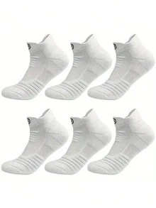 Men's Cushioned Ankle Socks, Thick Terry Bottom Low-Cut Sports Socks, Breathable Non-Slip Running Basketball Casual Daily Wear Socks - Multicolor - View 5