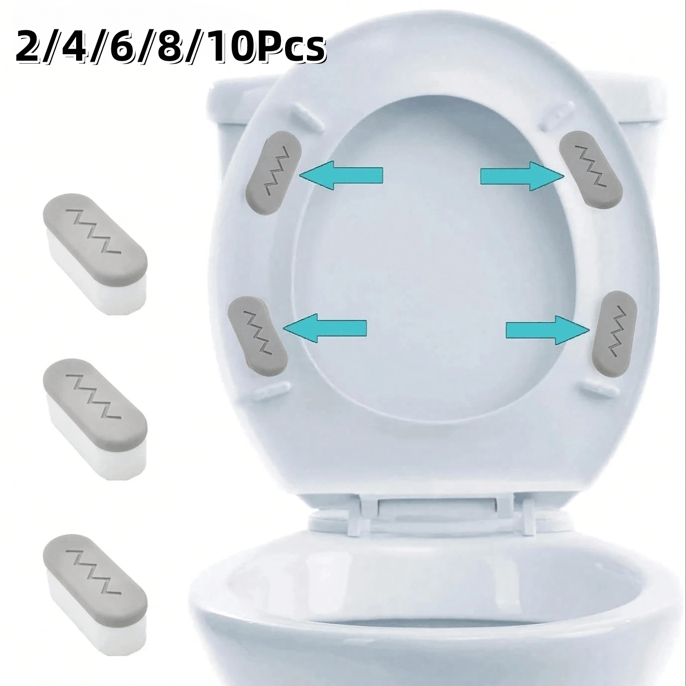 2/4/6/8/10件裝馬桶座墊邊緣防護墊，具備強效緩衝與黏貼功能，適用於馬桶配件安裝，讓您的馬桶座墊更穩固舒適