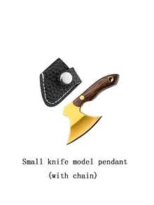 1pc Mini Decorative Knife, Used For Opening Express Boxes, Decorative Keychain/Hanging Chain, Portable And Lightweight, Wooden Handle Stainless Steel Blade, Fun And Colorful, Comes With Leather Sheath And Chain - Multicolor - View 10