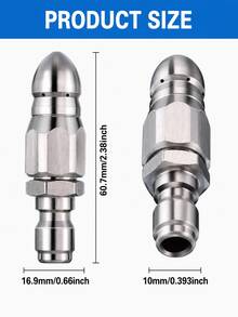 Sewer Injector Nozzle 1/4'' Quick Connect Drain Cleaning Nozzle Water Jet High Pressure Sprayer Nozzle To Clean Sewer - A - View 7