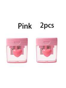 1/2pcs Macaron Color Pencil Sharpener, Heart Decorated Pencil Sharpener, Transparent With Lid Pencil Sharpener, Macaron Color, Pencil Sharpener, Rotating Pencil Sharpener, Transparent With Lid Pencil Sharpener, Back To School Essential, Gift For Family And Friends, Back To School Essential, Teacher Gift - Multicolor - View 13