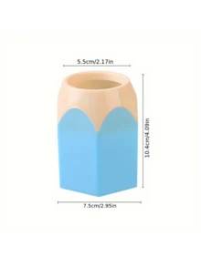 1 pezzo Portapenne colorato, scatola di stoccaggio da scrivania carina, colore casuale, tazza in plastica PE con scatola, organizer per cancelleria, adatto per la decorazione di casa e ufficio, supporto creativo per cancelleria, tono chiaro, stoccaggio per spazio di lavoro personale - Multicolore - Visualizzare 5