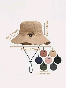 1 chiếc mũ xô mỏng chống nước ngoài trời, có thể gấp gọn, mũ che nắng unisex, mũ câu cá chống tia UV, dùng cho đi biển và du lịch - A - Xem 3