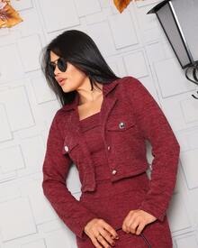 Women Two-Piece Outfits - Burdeos - Ver 3