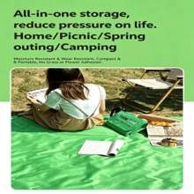 Foldable Oxford Cloth Picnic Blanket, Moisture-Proof Outdoor Mat For Camping - Multicolor - View 3
