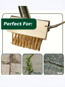 1pc Manual Weeding Tool: Long-Handled Crevice Weeder And Wire Brush For Home Gardening. This Multi-Purpose Tool Cleans And Maintains Lawns And Gardens, Efficiently Clearing Weeds, Debris And Moss From Ground Surfaces And Brick Gaps. - Multicolor - View 4