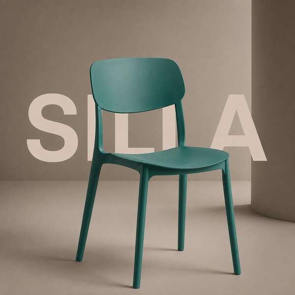 Silla de Comedor Plástica Sin Brazos | Moderna Ergonómica Resistente Diseño Minimalista | Cómoda para Cocina Sala Interior y Exterior | Varios Colores Alta Calidad