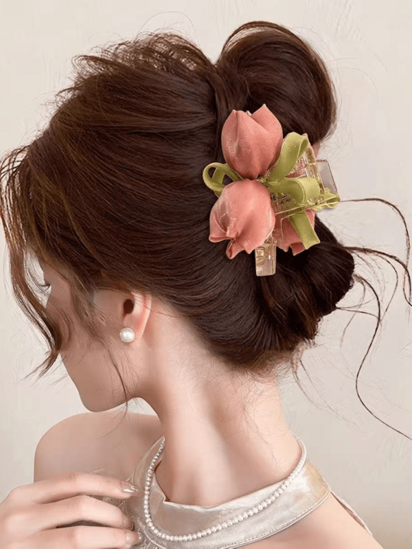 1pc New Korean Handmade Tulip Hair Claw Flower Sweet Hair Clip Female Fairy Headdress Grab Clip Super Fairy