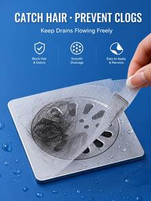 30 piezas/10 piezas/4 piezas Pegatinas autoadhesivas desechables para filtro de desagüe de baño y ducha, atrapacabello, evita la obstrucción por cabello, bloquea insectos y olores, almohadillas de filtro de desagüe fáciles de usar - A - Ver 3