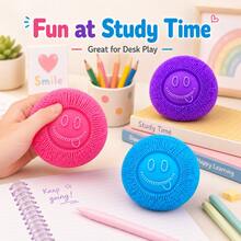 3 Colors Optional Smiling Face Soft Spiky Sensory Ball Toy, Soft Tactile Interactive Small Toy, Children's Hand Sensory Training Toy, Birthday Party Favor, Classroom Reward Gift - Multicolor - View 5