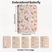Embroidered Jewelry Storage Bag - Portable Large Capacity Fabric Bag, Anti-Oxidation Protection. Suitable For Storing Gold And Silver Jewelry, This Storage Bag Features Multi-Layer Design And Intelligent Compartments - Multicolor - View 14