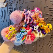 Panini My Little Pony Theme Keychain With Fluffy Ball, Cartoon Character Bag Pendant, Suitable For Keys, Bags, Backpacks And Accessories - Multicolor - View 2