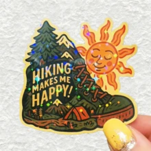 復古 HIKING MAKES ME HAPPY 登山鞋貼紙 戶外露營裝飾貼紙 防水乙烯基貼紙－耐用啞光表面，自黏式車貼，適用於汽車、窗戶、筆記本電腦、卡車、水壺－多用途耐用設計，汽車貼紙 - 乙烯基 - 查看 12