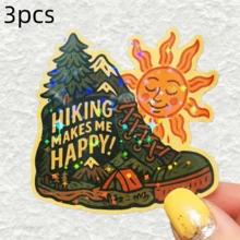 復古 HIKING MAKES ME HAPPY 登山鞋貼紙 戶外露營裝飾貼紙 防水乙烯基貼紙－耐用啞光表面，自黏式車貼，適用於汽車、窗戶、筆記本電腦、卡車、水壺－多用途耐用設計，汽車貼紙 - 乙烯基 - 查看 13