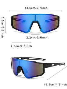 1 Pair Women's Gradient Color Windproof Fashion Sports Cycling Glasses - Black Frame Ice Blue Film - View 3