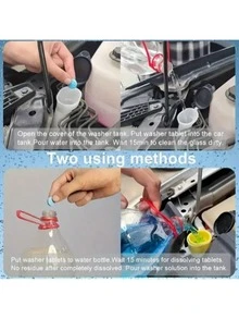 20/40/60/150片裝可攜式汽車擋風玻璃清潔片，汽車玻璃清潔液，汽車玻璃水錠，固體雨刷精華，汽車雨刷固體清潔劑，四季通用，汽車配件，洗車用品 - 彩色 - 查看 7