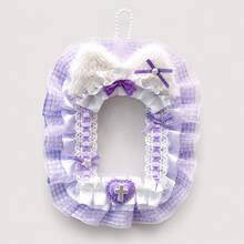 6pcs Cute Japanese Style Lace Photo Card Holders, 6 Colors Plaid Fabric Lanyard Badge Holders, 3 Inch Photo Card Sleeves, Anime ACG Collection Card Storage, Idol Photo Protective Covers, Keychain Bag Pendant, Student ID Card Holder, Gift For Girl Fans - One Size Fits All - View 10