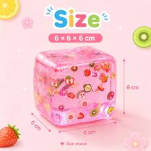 4pcs Random Color Children's Educational Color Recognition Transparent Cube Ornaments, Colorful Fruit Pattern Soft Squeeze Toys, Fun Sensory Training Gadgets, Soft Plush Toys, Birthday Party Reward Gifts - Multicolor - View 3