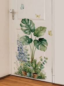 Watercolor Tropical Greenery Series Removable Wall Stickers, Monstera & Banana Leaf Multiple Options, Waterproof PVC Self-Adhesive Decals For Living Room, Stairs, Baseboard, Refrigerator, Homestay, Spring Nordic Home Decor - Wall Stickers - View 3