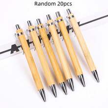 3pcs/5pcs/10pcs/20pcs Bamboo Wood Ballpoint Pens, Gift Click Pens - A - View 11