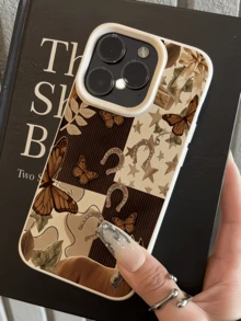 1件 白色秋季蝴蝶馬尾個性化極簡全包覆 TPU 防震手機殼，適用於 Apple 17 16 15 14 13 12 11 Pro Max Air 及系列 - 彩色 - 查看 4