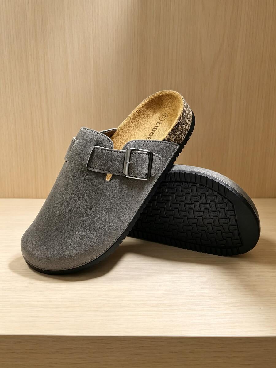 Classic Closed-Toe Mule Slippers Cork Slides Indoor Outdoor All-Season Unisex Couple Shoes