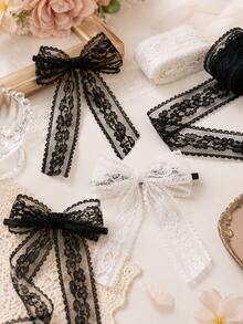 1 Roll (500cm*2.3cm) Black Lace Gift Wrapping Ribbon, Suitable For DIY Home Decor, Christmas, Thanksgiving, New Year, Easter, Mother's Day, Birthday Party And Other Holiday Gift Wrapping Decoration, Perfect For Gifting To Friends And Family. - Lace Trim - View 4