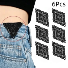 6/12Pcs Lace Denim Jeans Waist Extender, 2 Styles Vintage Sew-On Waistband Extender Buckle, Adjustable Waist Extender, Suitable For Women's Skirts, Shorts - Multicolor - View 16