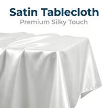 1 pieza Mantel de satén blanco, resistente a las arrugas y las manchas, lavable - Adecuado para el hogar, bodas, fiestas, cafés, picnics, forma rectangular, disponible en varios tamaños - Blanco - Ver 11