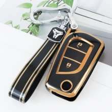 2-Button Car Key Fob Shell Suitable For Corolla, Calatis, Auris, Aygo, Yaris, Camry, RAV4 And Other Models, Dustproof And Shockproof, High-End Fashion Key Holder - Single Pack - View 8