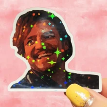 Pedro Pascal Portrait Sticker Mandalorian Merchandise Vintage Decorative Sticker - Waterproof Vinyl Sticker - Durable Matte Surface, Self-Adhesive Bumper Sticker, Suitable For Cars, Windows, Laptops, Trucks, Water Bottles - Multi-Purpose Durable Design, Car Sticker - Vinyl - View 1