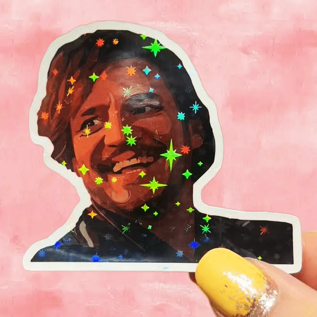Pedro Pascal Portrait Sticker Mandalorian Merchandise Vintage Decorative Sticker - Waterproof Vinyl Sticker - Durable Matte Surface, Self-Adhesive Bumper Sticker, Suitable For Cars, Windows, Laptops, Trucks, Water Bottles - Multi-Purpose Durable Design, Car Sticker - Vinyl - View 1