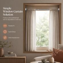 Adjustable Tension Rod - Made Of Stainless Steel With Plastic End Caps, Easy To Install Without Drilling, Suitable For Shower Curtains, Window Curtains, Door Curtains, Clothing Storage And Balcony Drying - Available In Silver, Black And White - Multicolor - View 8