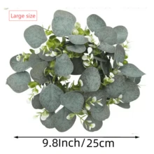 綠色人造植物花環，鄉村風花環，適用於門、牆壁、窗戶裝飾，婚禮裝飾，派對裝飾 - 彩色 - 查看 10