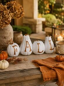 FALL Pumpkin Garden Decor Set, Autumn Harvest Outdoor Yard Ornament, Mini Pumpkin Figurines For Porch Patio Balcony Planter, Halloween Thanksgiving Garden Statue, Farmhouse Fall Yard Decoration - A - View 1