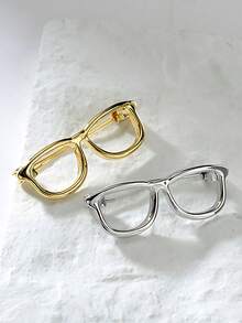 Juego de 2 piezas de broches con forma de gafas de dibujos animados lindas, adecuado para decoración de mochilas y chaquetas - Multicolor - Ver 3