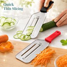 2pcs Stainless Steel Dual Blade Vegetable Slicer & Shredder - Multicolor - View 6