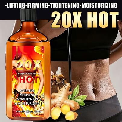 20X CARE Powerful Abdominal Firming Oil, Abdominal Firming Oil, Moisturizing Firming Light Beige, Hot Care Massage Oil, Body Care Lotion, Powerful Sweating Oil Suitable For Waist, Arms, Legs And Abdomen, Plant-Based Ingredients, Hypoallergenic