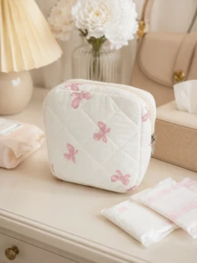 Quilted Sanitary Pad Storage Pouch, Portable Feminine Hygiene Organizer Bag For Period Essentials, Travel And Daily Use - Multicolor - View 13