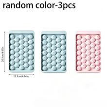 1 pieza de color al azar de plástico hielo minimalista 33 cuadrícula Molde de bola de hielo con Tapa para casa - Multicolor - Ver 12