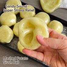 1pc Realistic Potato Mash Squeeze Toy, Stretchable TPR Material Potato Mash Stress Ball, Cute Vegetable Shaped Finger Toy, For Anxiety Relief, Children's Birthday Party Gift, Independence Day Gift - Multicolor - View 2