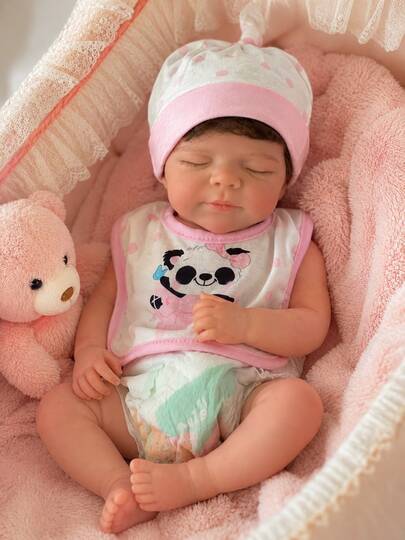 Boneka Bayi Perempuan Reborn Pascale 18 Inci, Terbuat dari Silikon Padat Lembut dengan Rambut yang Ditanam dan Detail yang Dilukis Tangan, Warna Kulit Campuran, Mainan Bayi Baru Lahir, Akurat Secara Anatomi, Hadiah Sempurna untuk Natal & Tahun Baru